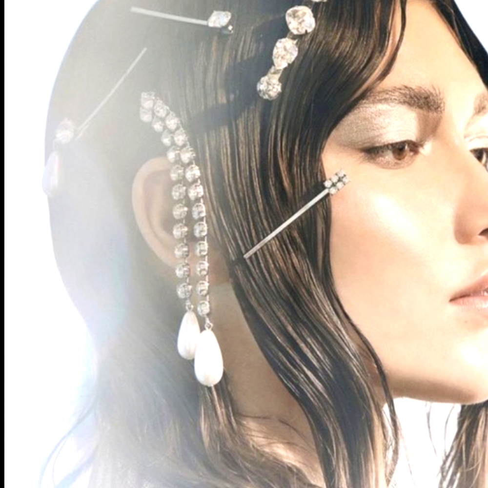 Joomi Lim Swarovski Crystal Faux Pearls Hair Clips